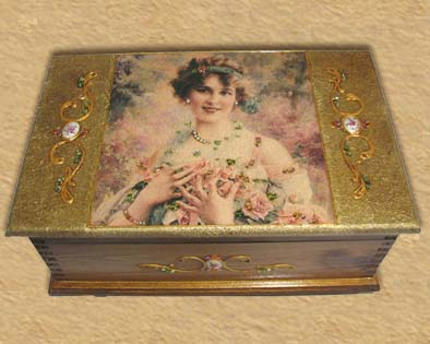 Lady and roses Romantic style jewelry box