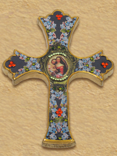Maria & Jesus decorative cross E 